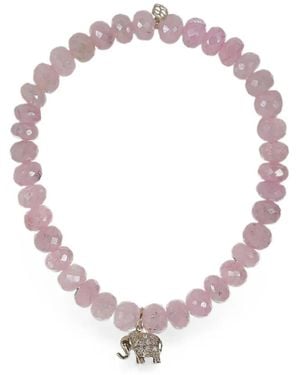 Sydney Evan Grapolite Elephant Charm Bracelet - Pink