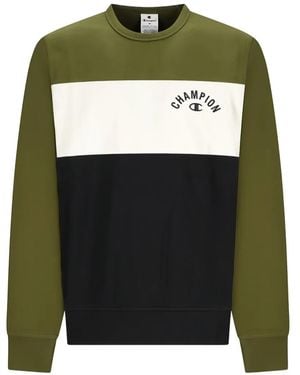 Champion Felpa Con Design Color-Block E Logo - Verde