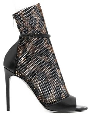 Rene Caovilla 105Mm Galaxia Leopard-Print Sandals - Black