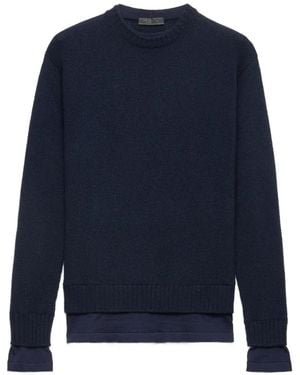 Prada Cashmere Crew-Neck Jumper - Blue