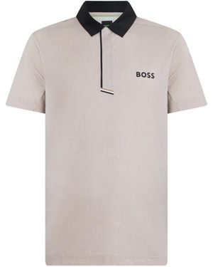 BOSS Logo-Print Polo Shirt - White