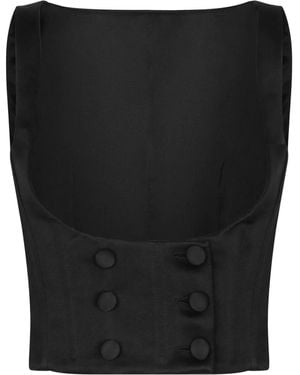 Dolce & Gabbana Tank Top With Buttons - Black