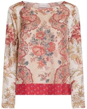 Pierre Louis Mascia Aloe Floral-Longsleeve Shirt - Pink