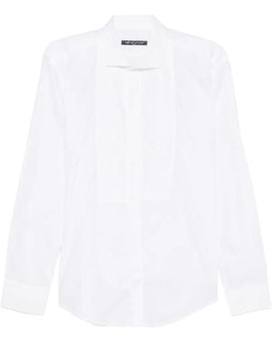 Brian Dales Pleated Bib-Front Shirt - White