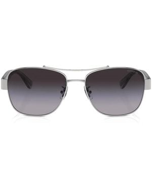 COACH Double-Bridge Pilot-Frame Sunglasses - Gray
