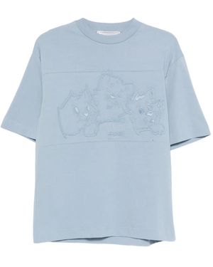 Iceberg Embroidered Cotton T-Shirt - Blue