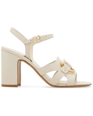 Ferragamo Sandales À Ornement Gancini - White