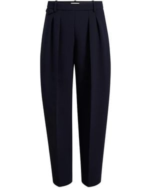 KHAITE Button-detail Pleated Trousers - ブルー