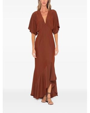 JBQ Rumi Ruffled Maxi Dress - Brown