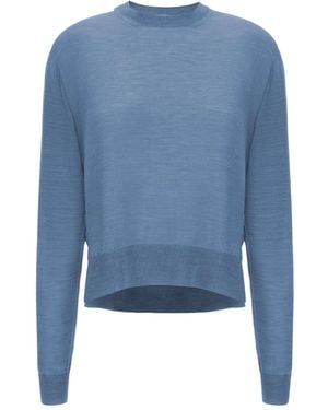 Jil Sander Mélange-Effect Knitted Top - Blue