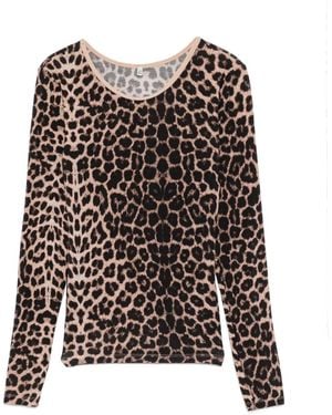 Baserange Emily Leopard-Print Long-Sleeve Top - Black