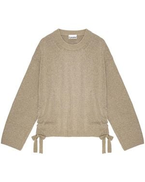 Ganni Pullover mit Kordelzug - Natur