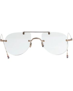 Thom Browne Brille Mit Rundem Gestell - Mettallic