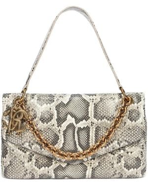 Roberto Cavalli Rock パイソンパターン ショルダーバッグ - ホワイト