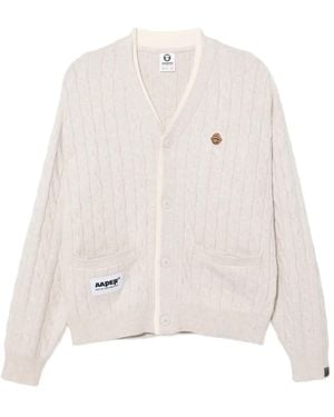Aape By A Bathing Ape Logo-Embroidered Cardigan - White