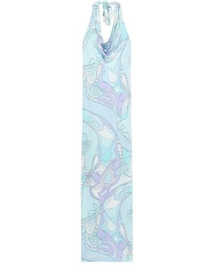 PUCCI Orchidee-Print Maxi Dress - Blue
