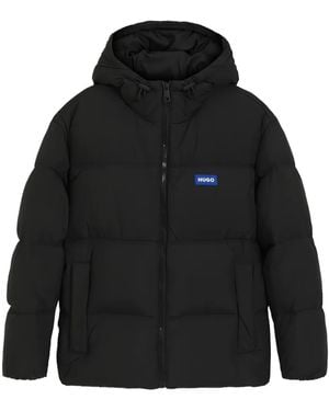HUGO Hooded Padded Coat - Black