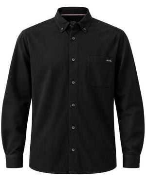 A.P.C. Button-Down Pocket Shirt - Black