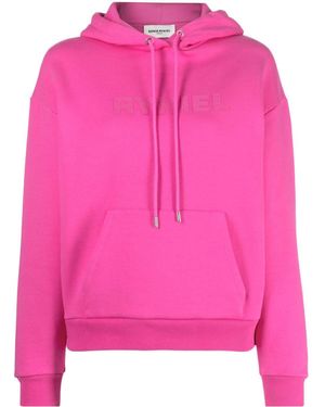 Sonia Rykiel Logo-Print Drawstring Hoodie - Pink