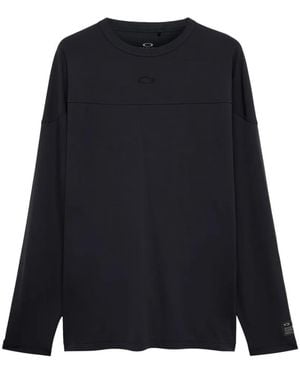 Oakley Logo-Embroidered Long-Sleeve T-Shirt - Blue