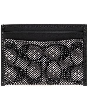 COACH Beaded-Detail Card Holder - Black