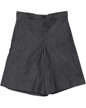 COMME DES GARÇON BLACK Wide-Leg Denim Shorts - Grey