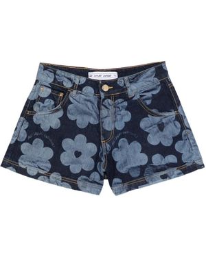 ALESSANDRO ENRIQUEZ Floral-Print Shorts - Blue