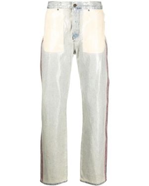 DIESEL Side-Stripe Straight-Leg Jeans - White