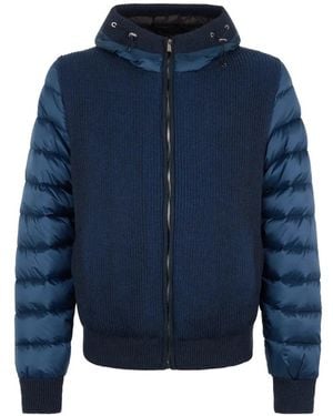 Moorer Hooded Padded Jacket - Blue
