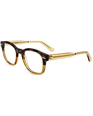 Calvin Klein Tortoiseshell-Effect Square-Frame Glasses - Yellow