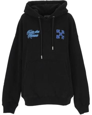 Off-White c/o Virgil Abloh Logo-Embroidered Arrows Hoodie - Black