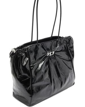 DIESEL Borsa A Spalla Scrunch-D Con Coulisse - Nero
