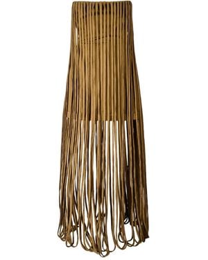 Ioana Ciolacu Midikleid Mit Fransen - Natur