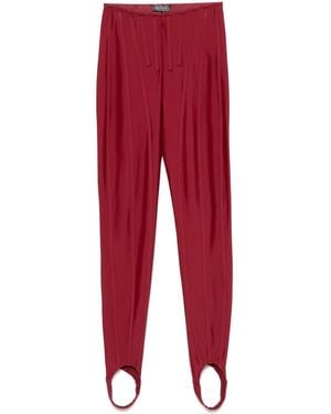 Mugler Leggings Con Staffa - Rosso