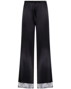 THE NINA STUDIO Hose Mit Spitzenbesatz - Blau