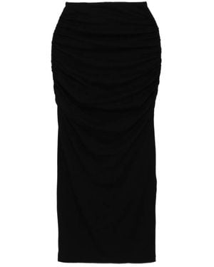 James Perse Ruched Midi Skirt - Black