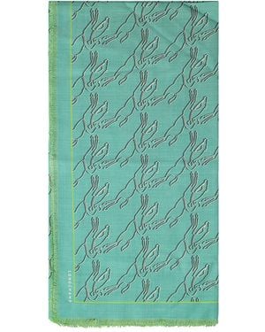 Longchamp Écharpe Frangée À Motif Cheval - Vert
