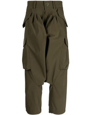 Fumito Ganryu Drop-Crotch Cargo Pants - Green