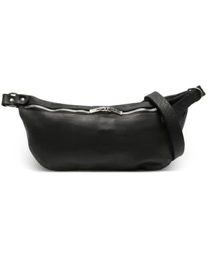 Guidi Zip-Up Shoulder Bag - Black