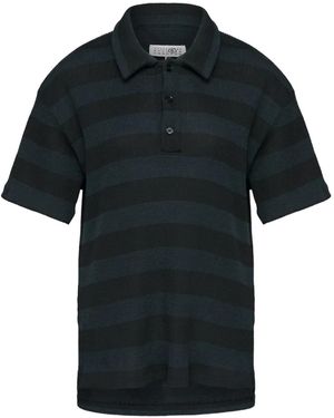 MM6 by Maison Margiela Striped Polo Top - Black