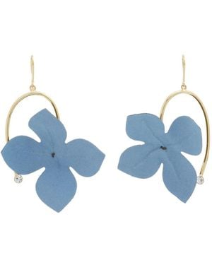 Marni Pendientes Con Colgante Floral De Strass - Azul