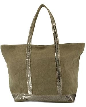 Vanessa Bruno Cabas M Sequin-Trimmed Tote Bag - Green