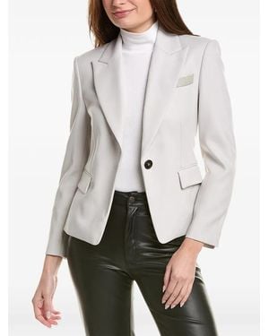 Brunello Cucinelli Single-Breasted Tailored Blazer - White