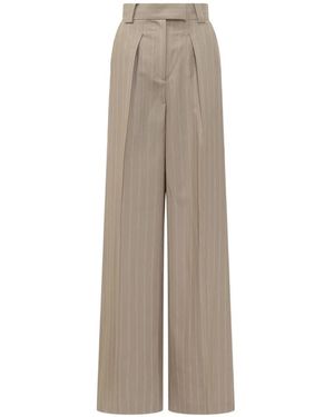 Mom's Pants Striped Pants - Natural