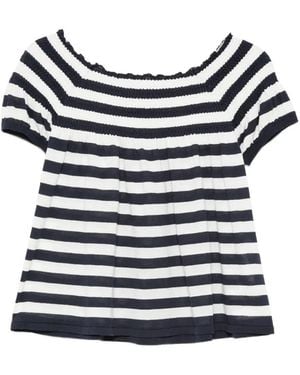 Semicouture T-Shirt À Rayures - Black