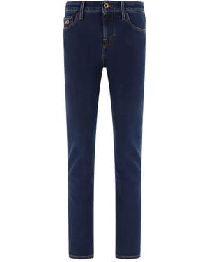 Jacob Cohen Logo-Embroidered Five-Pocket Jeans - Blue