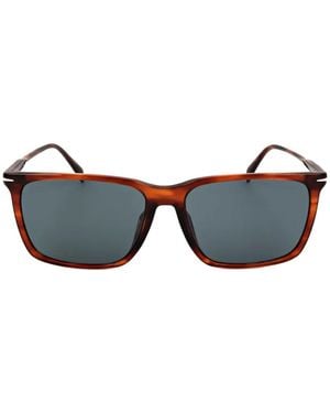 David Beckham Tortoiseshell-Effect Rectangle-Frame Sunglasses - Blue