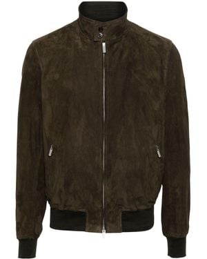 Boglioli Zip-Up Leather Jacket - Green