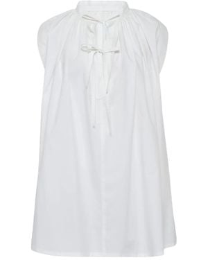 Y's Yohji Yamamoto Tie-Fastening Sleeveless Blouse - White