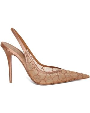 AMINA MUADDI Stiletto-Pumps Mit Spitzendetail - Weiß